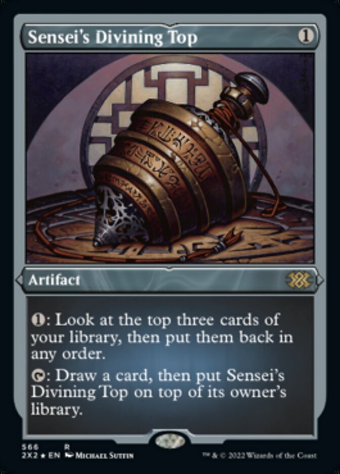Sensei's Divining Top (Foil Etched) [Double Masters 2022] | Gaming Infinity