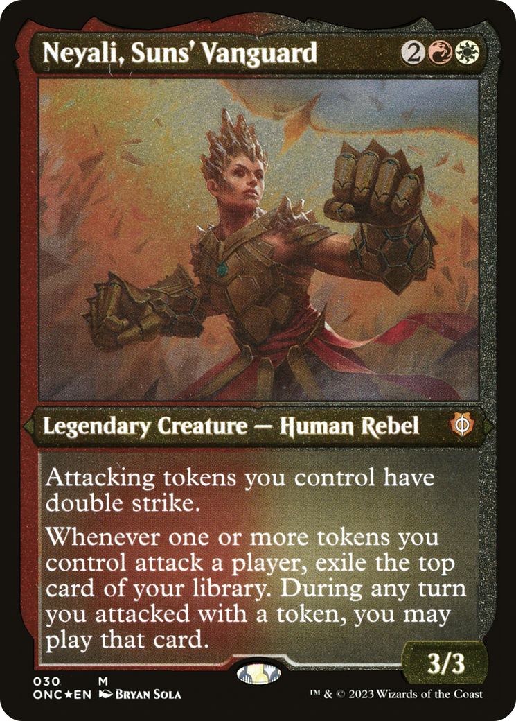 Neyali, Suns' Vanguard (Foil Etched) (Display Commander) [Phyrexia: All Will Be One Commander] | Gaming Infinity