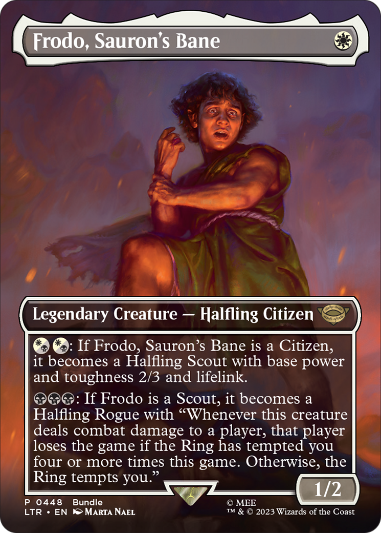 Frodo, Sauron's Bane (Borderless Alternate Art) [The Lord of the Rings: Tales of Middle-Earth] | Gaming Infinity