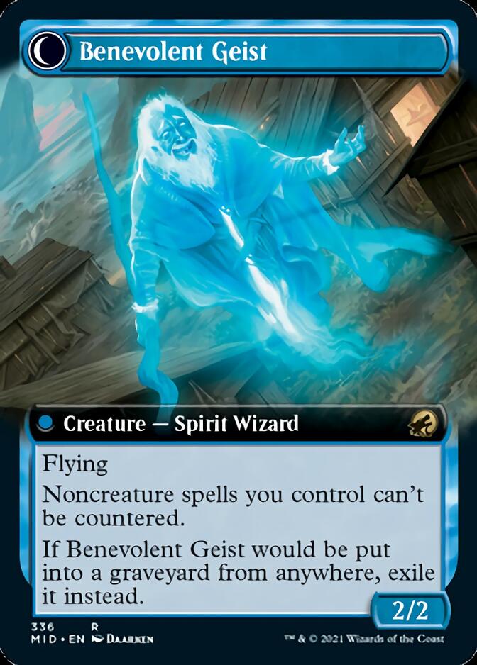 Malevolent Hermit // Benevolent Geist (Extended Art) [Innistrad: Midnight Hunt] | Gaming Infinity