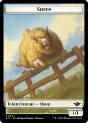 Treasure // Sheep Double-Sided Token [Outlaws of Thunder Junction Tokens] | Gaming Infinity