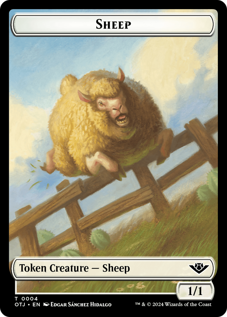 Sheep Token [Outlaws of Thunder Junction Tokens] | Gaming Infinity