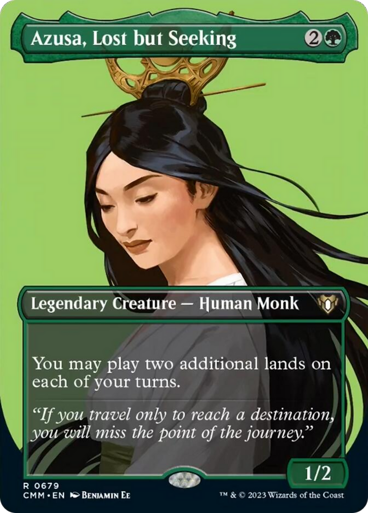 Azusa, Lost but Seeking (Borderless Profile) [Commander Masters] | Gaming Infinity