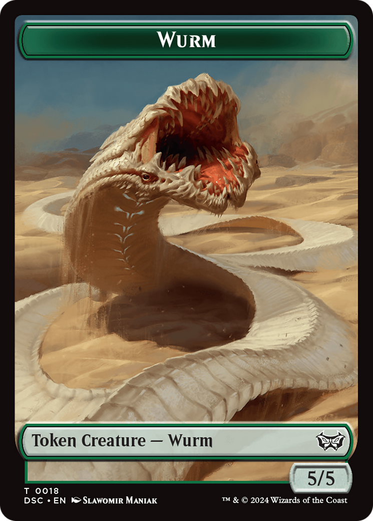 Wurm (0018) // Fractal Double-Sided Token [Duskmourn: House of Horror Commander Tokens] | Gaming Infinity