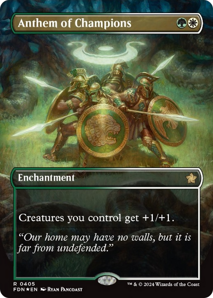 Anthem of Champions (Borderless Mana Foil) [Foundations] | Gaming Infinity