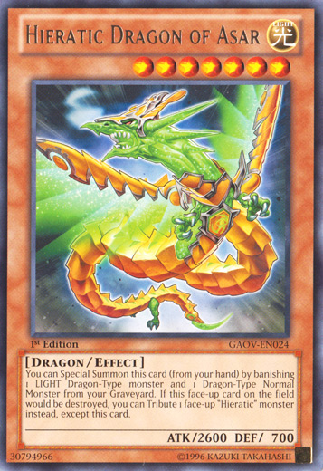 Hieratic Dragon of Asar [GAOV-EN024] Rare | Gaming Infinity