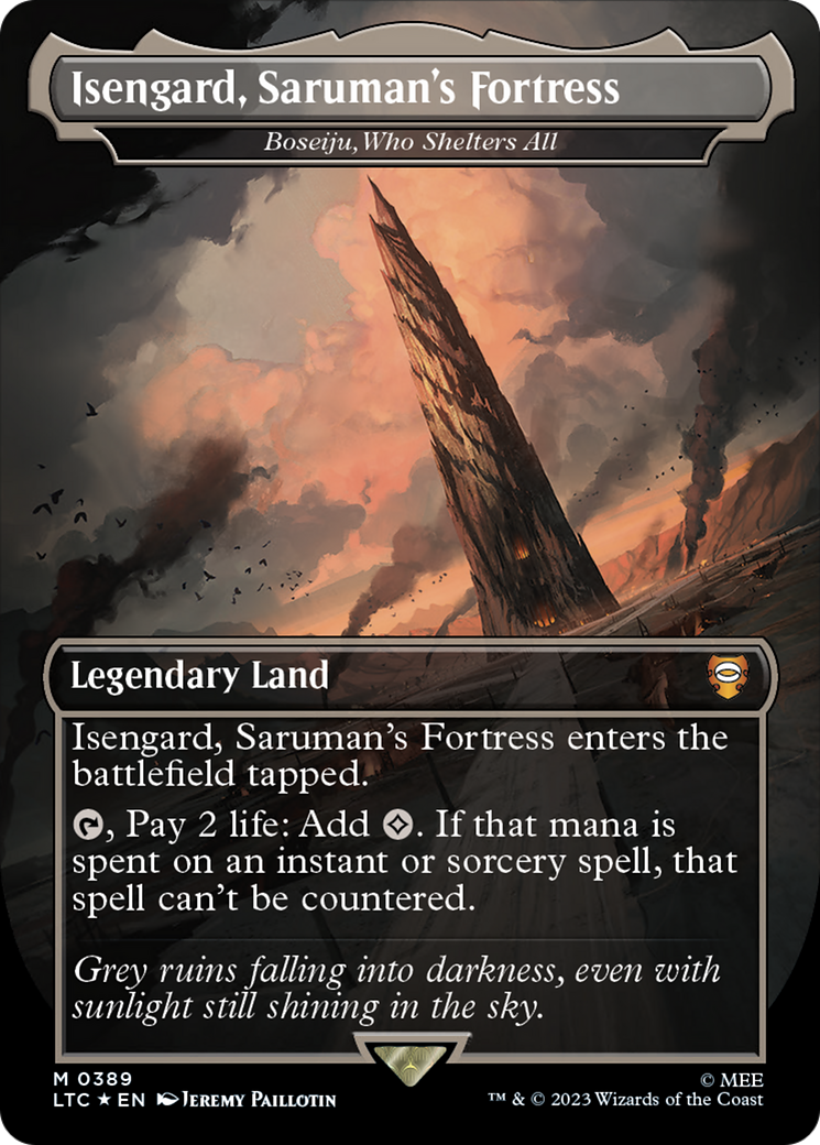 Isengard, Saruman's Fortress - Boseiju, Who Shelters All (Surge Foil Realms and Relics) [The Lord of the Rings: Tales of Middle-Earth Commander] | Gaming Infinity