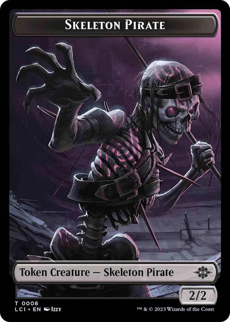 Fungus Dinosaur // Skeleton Pirate Double-Sided Token [The Lost Caverns of Ixalan Tokens] | Gaming Infinity