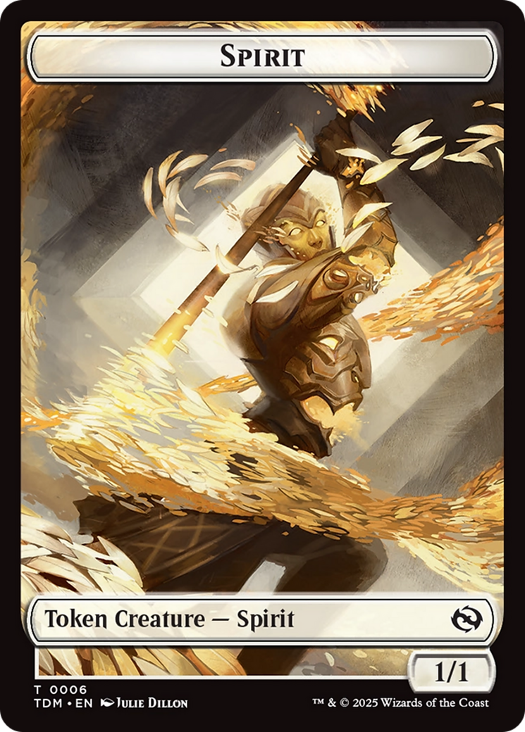 Spirit (0006) // Spirit (0007) Double-Sided Token [Tarkir: Dragonstorm Tokens] | Gaming Infinity