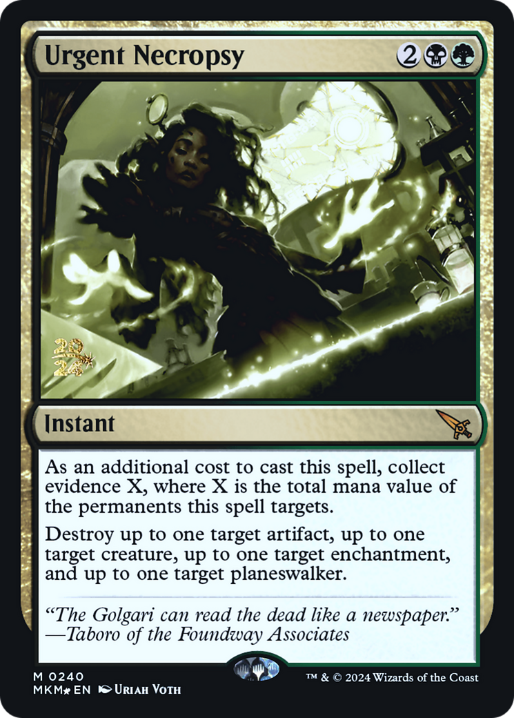 Urgent Necropsy [Murders at Karlov Manor Prerelease Promos] | Gaming Infinity