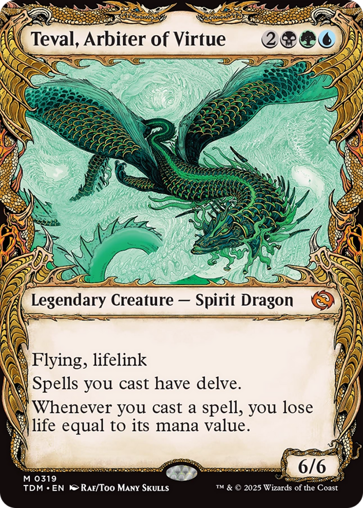 Teval, Arbiter of Virtue (Showcase) [Tarkir: Dragonstorm] | Gaming Infinity