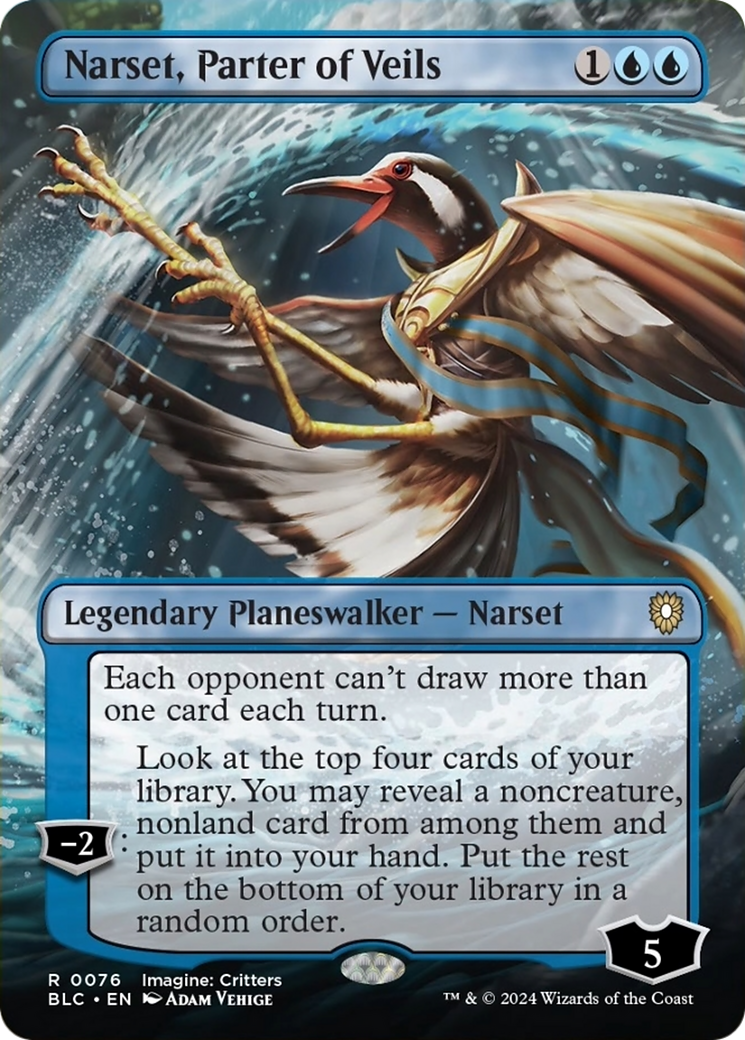 Narset, Parter of Veils (Borderless) [Bloomburrow Commander] | Gaming Infinity