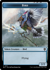 Bird (011) // Shark Double-Sided Token [Bloomburrow Commander Tokens] | Gaming Infinity