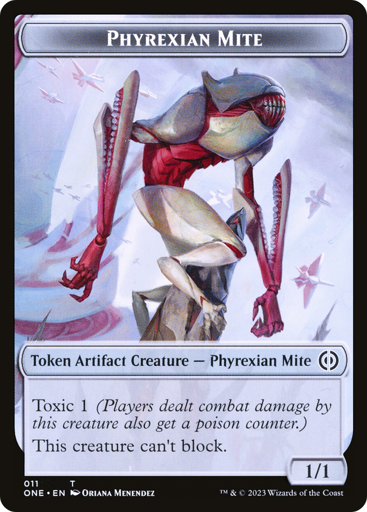 Phyrexian Mite (011) // Samurai Double-Sided Token [Phyrexia: All Will Be One Tokens] | Gaming Infinity