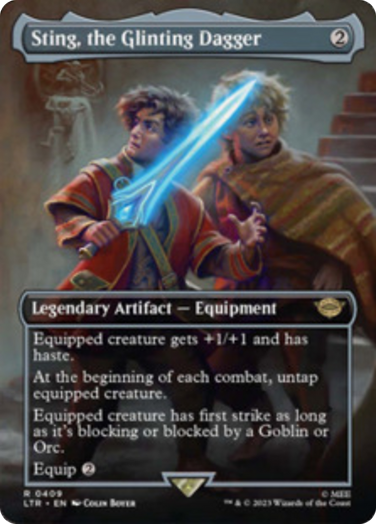 Sting, the Glinting Dagger (Borderless Alternate Art) [The Lord of the Rings: Tales of Middle-Earth] | Gaming Infinity