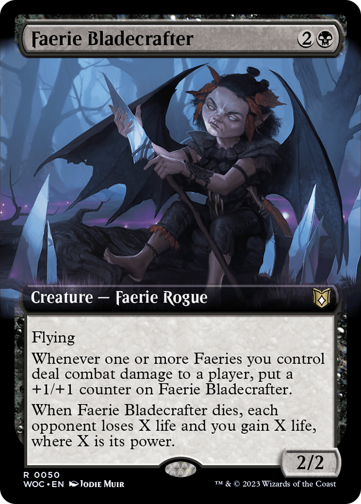 Faerie Bladecrafter (Extended Art) [Wilds of Eldraine Commander] | Gaming Infinity