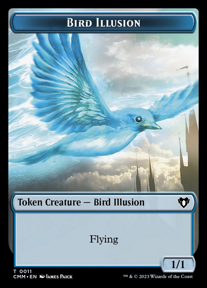 Treasure // Bird Illusion Double-Sided Token [Commander Masters Tokens] | Gaming Infinity