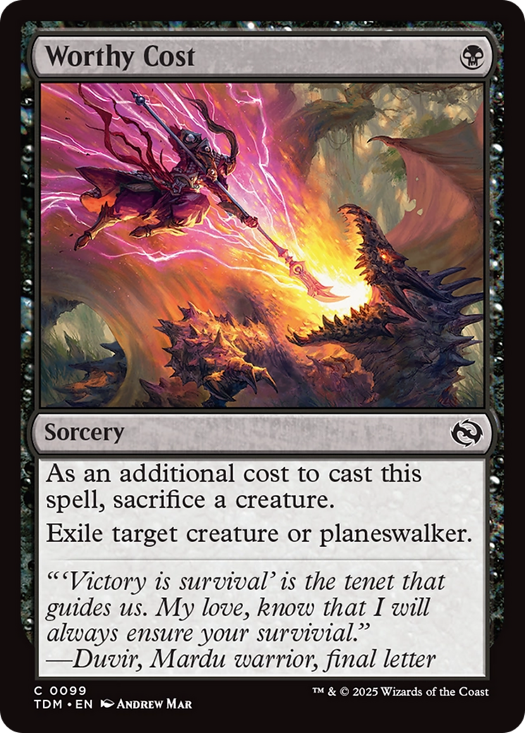 Worthy Cost [Tarkir: Dragonstorm] | Gaming Infinity