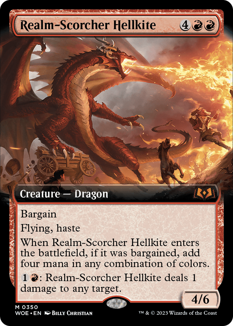 Realm-Scorcher Hellkite (Extended Art) [Wilds of Eldraine] | Gaming Infinity