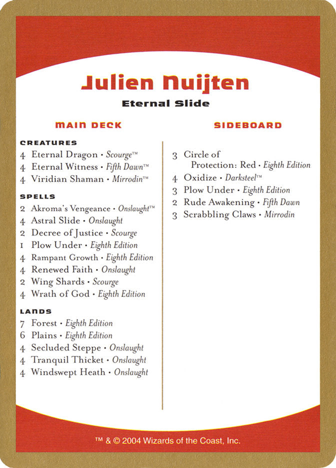 Julien Nuijten Decklist [World Championship Decks 2004] | Gaming Infinity