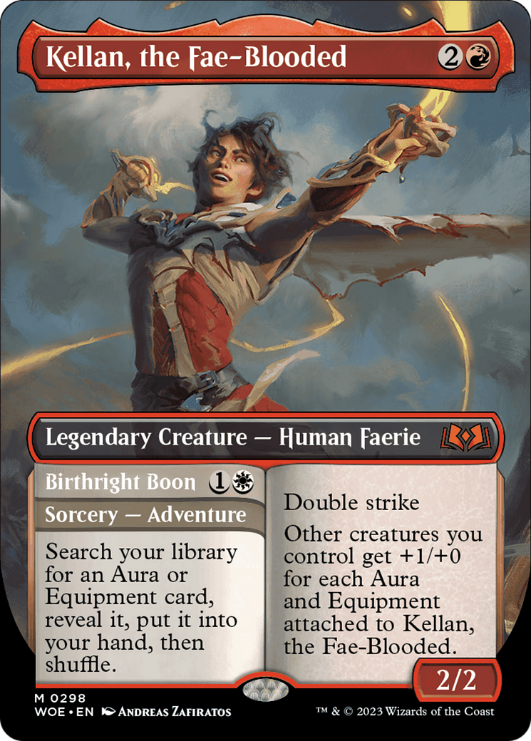 Kellan, the Fae-Blooded // Birthright Boon (Borderless Alternate Art) [Wilds of Eldraine] | Gaming Infinity