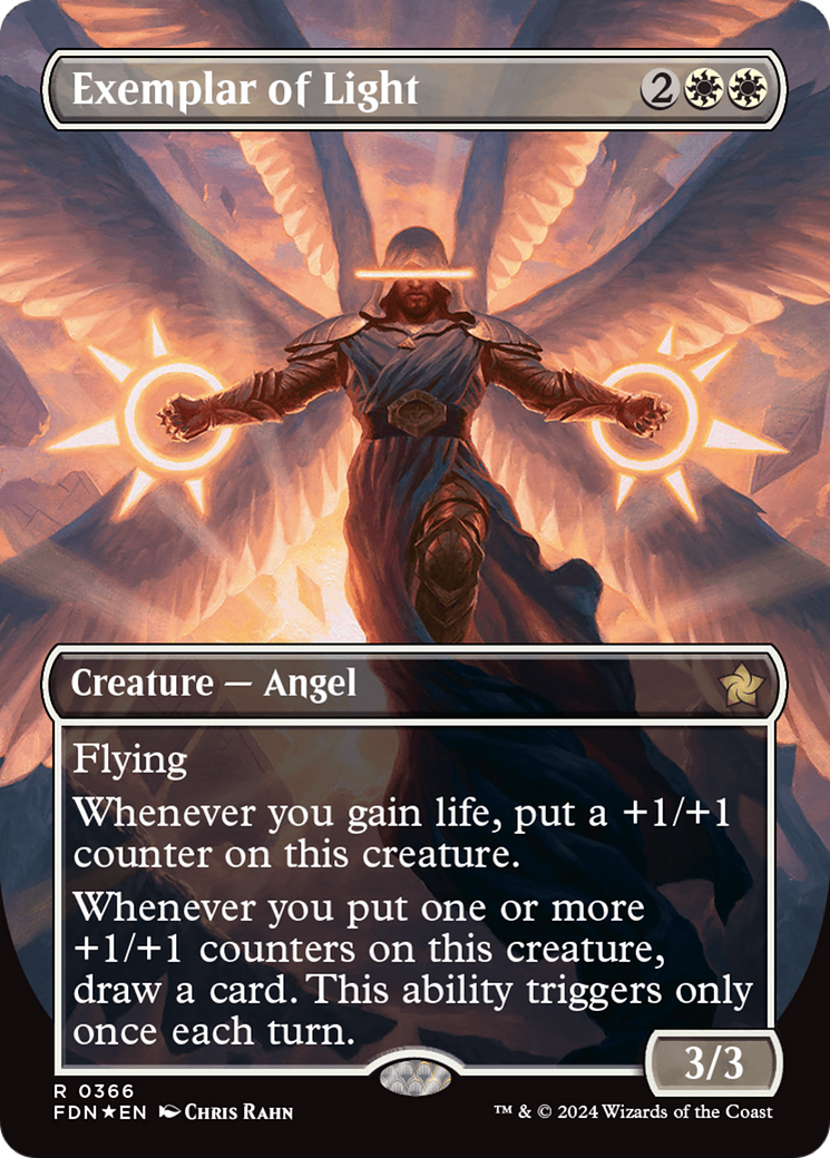 Exemplar of Light (Borderless) (Mana Foil) [Foundations] | Gaming Infinity