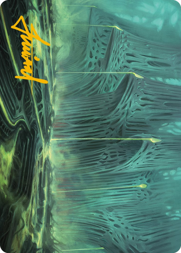 Swamp Art Card (Gold-Stamped Signature) [Phyrexia: All Will Be One Art Series] | Gaming Infinity