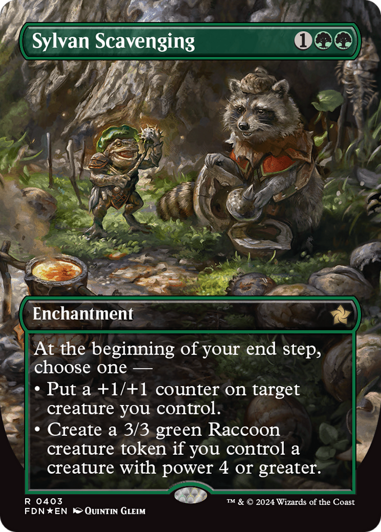 Sylvan Scavenging (Borderless) (Mana Foil) [Foundations] | Gaming Infinity