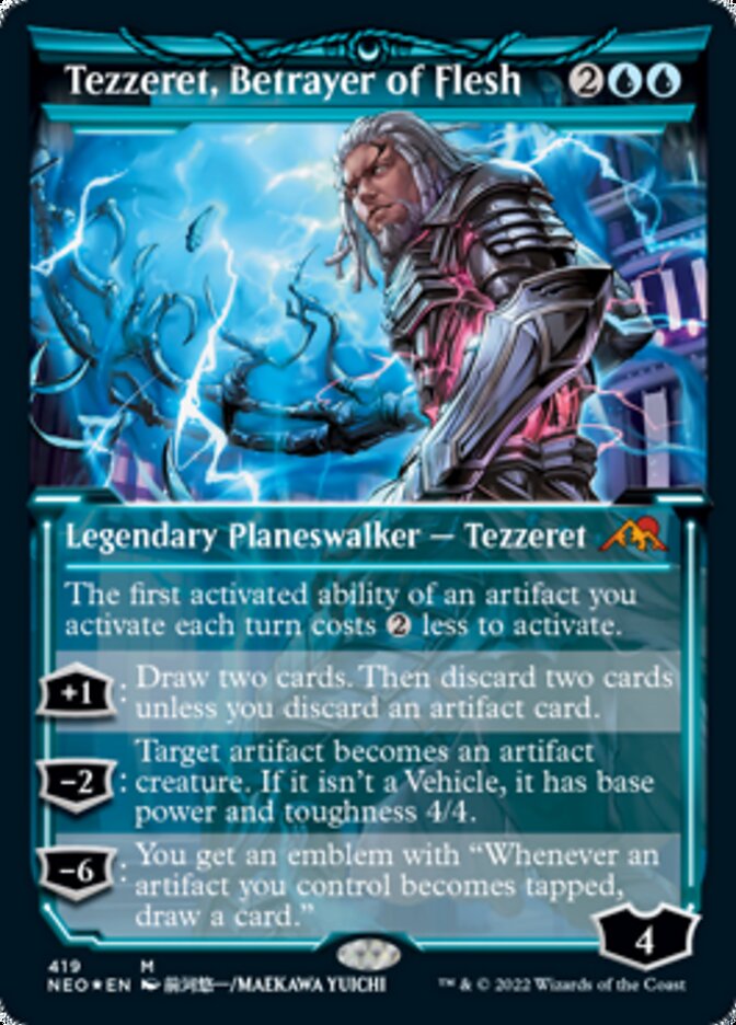 Tezzeret, Betrayer of Flesh (Showcase) (Foil Etched) [Kamigawa: Neon Dynasty] | Gaming Infinity