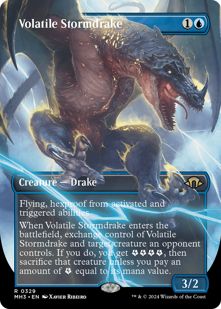 Volatile Stormdrake (Borderless) [Modern Horizons 3] | Gaming Infinity