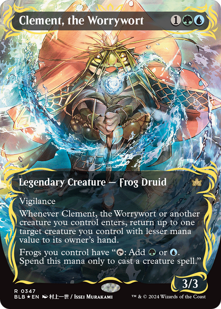 Clement, the Worrywort (Borderless) (Raised Foil) [Bloomburrow] | Gaming Infinity