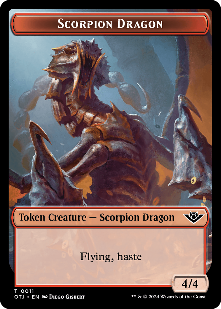 Mercenary // Scorpion Dragon Double-Sided Token [Outlaws of Thunder Junction Tokens] | Gaming Infinity
