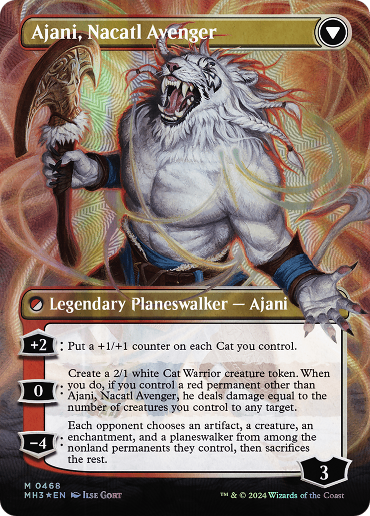 Ajani, Nacatl Pariah // Ajani, Nacatl Avenger (Borderless) (Textured Foil) [Modern Horizons 3] | Gaming Infinity