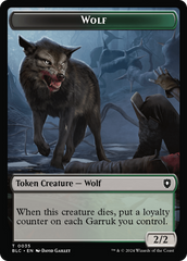 Human Soldier // Wolf (035) Double-Sided Token [Bloomburrow Commander Tokens] | Gaming Infinity