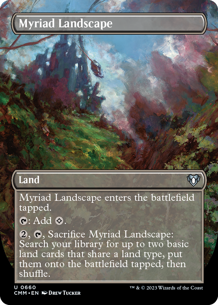 Myriad Landscape (Borderless Alternate Art) [Commander Masters] | Gaming Infinity