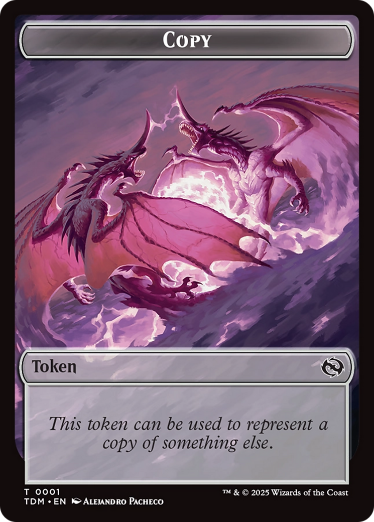 Copy // Dragon (0014) Double-Sided Token [Tarkir: Dragonstorm Commander Tokens] | Gaming Infinity