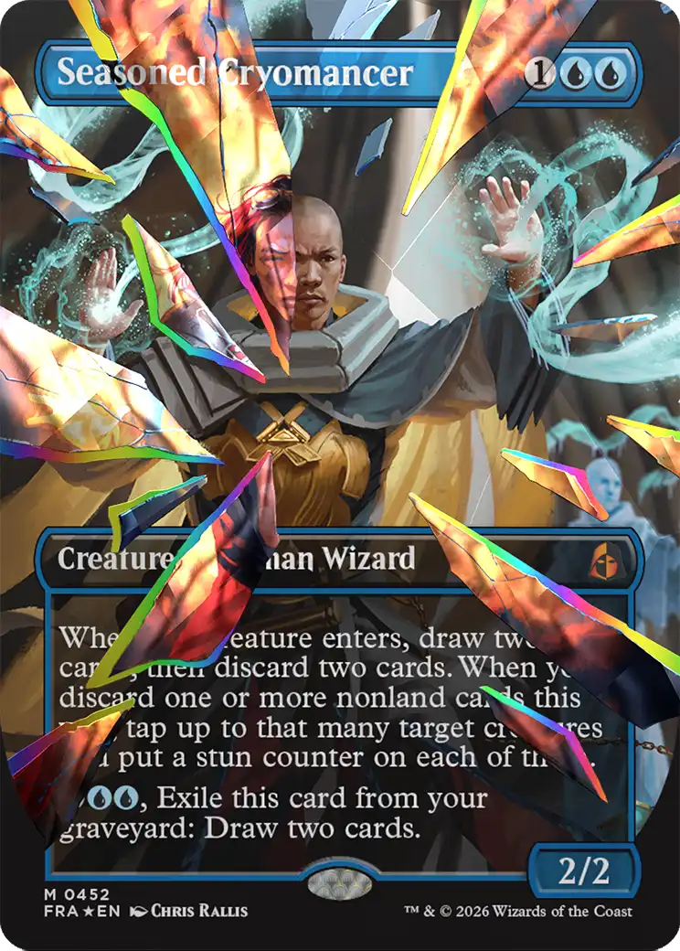 Seasoned Cryomancer (Borderless) (Facet Foil) (0452) [Reality Fracture] | Gaming Infinity