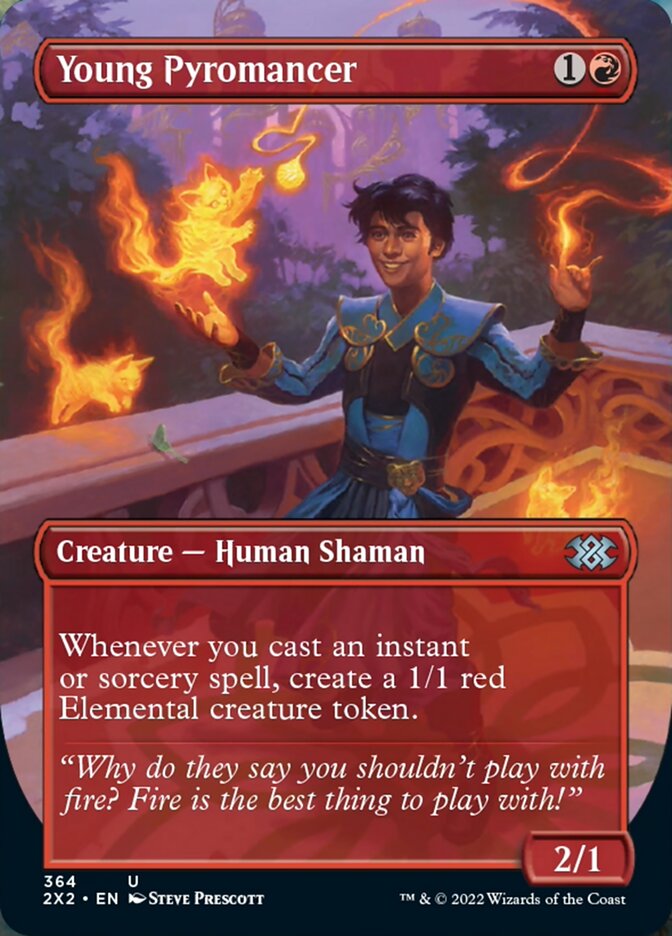 Young Pyromancer (Borderless Alternate Art) [Double Masters 2022] | Gaming Infinity