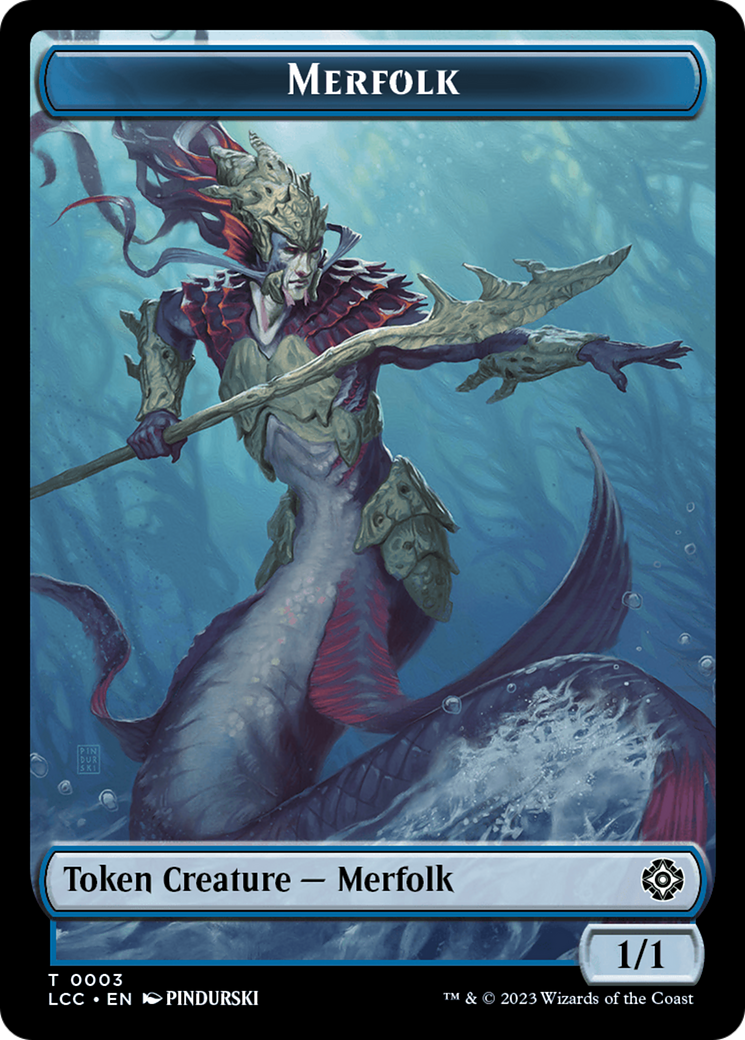 Frog Lizard // Merfolk (0003) Double-Sided Token [The Lost Caverns of Ixalan Commander Tokens] | Gaming Infinity