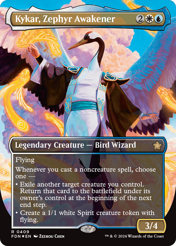 Kykar, Zephyr Awakener (Borderless) (Mana Foil) [Foundations] | Gaming Infinity