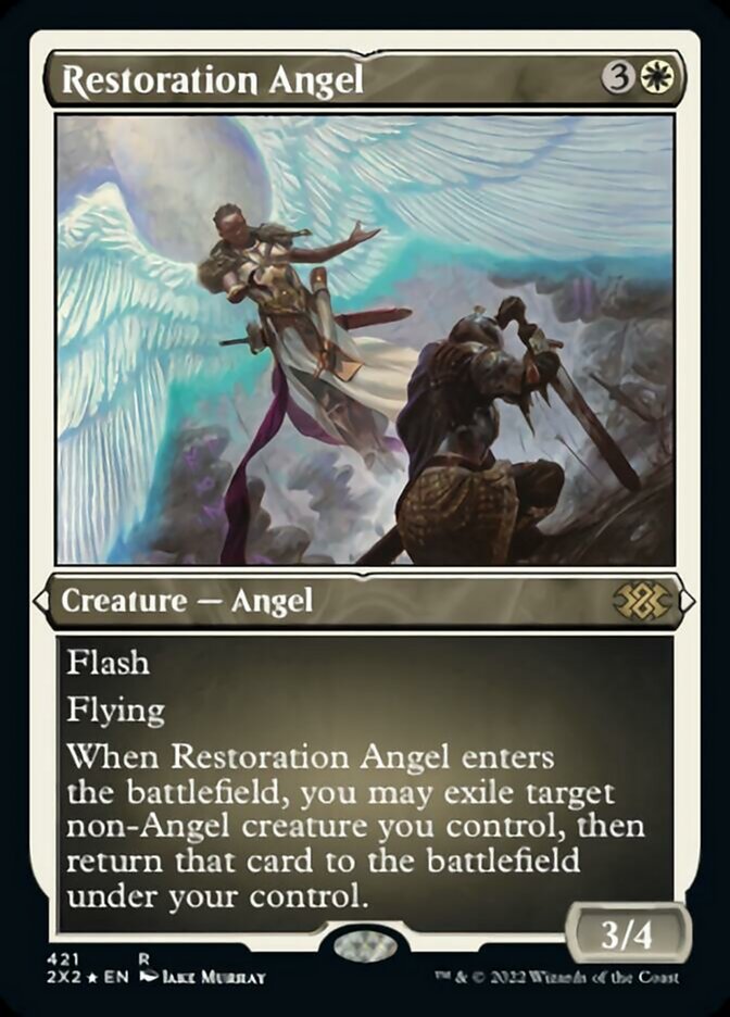 Restoration Angel (Foil Etched) [Double Masters 2022] | Gaming Infinity