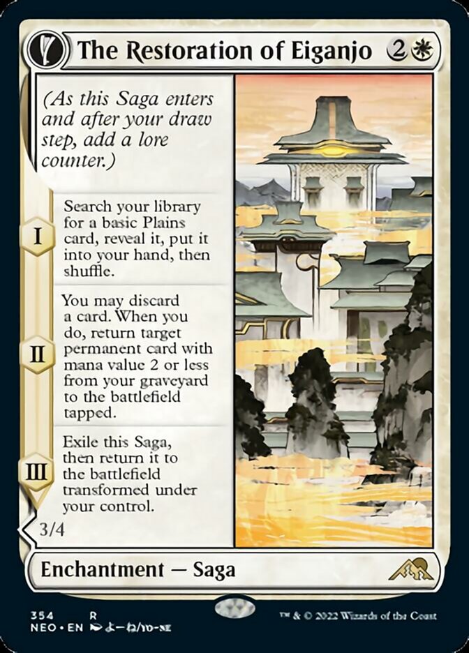 The Restoration of Eiganjo // Architect of Restoration (Showcase Soft Glow) [Kamigawa: Neon Dynasty] | Gaming Infinity