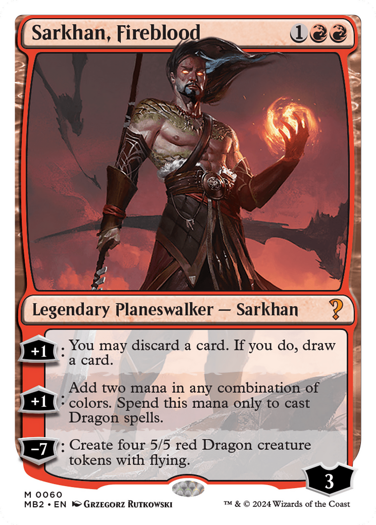 Sarkhan, Fireblood (White Border) [Mystery Booster 2] | Gaming Infinity