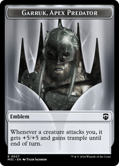 Garruk, Apex Predator Emblem // Saproling Double-Sided Token [Modern Horizons 3 Commander Tokens] | Gaming Infinity