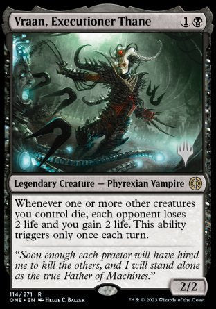 Vraan, Executioner Thane (Promo Pack) [Phyrexia: All Will Be One Promos] | Gaming Infinity