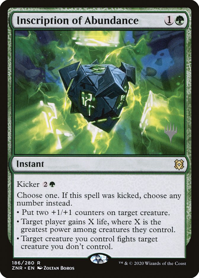 Inscription of Abundance (Promo Pack) [Zendikar Rising Promos] | Gaming Infinity
