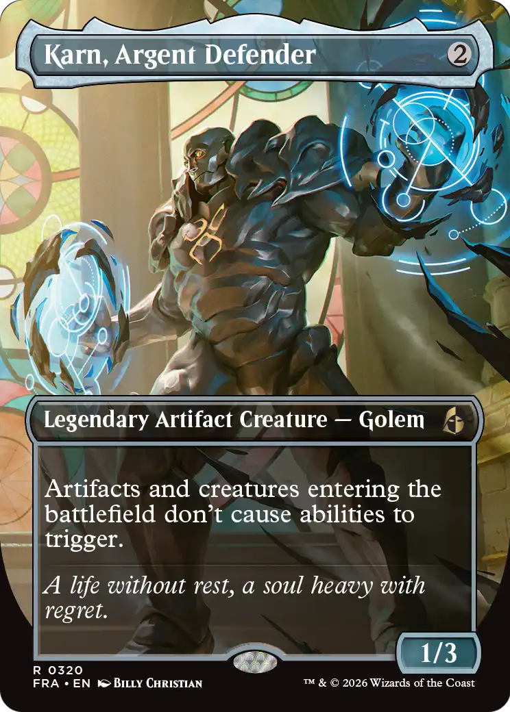 Karn, Argent Defender (Borderless) [Reality Fracture] | Gaming Infinity