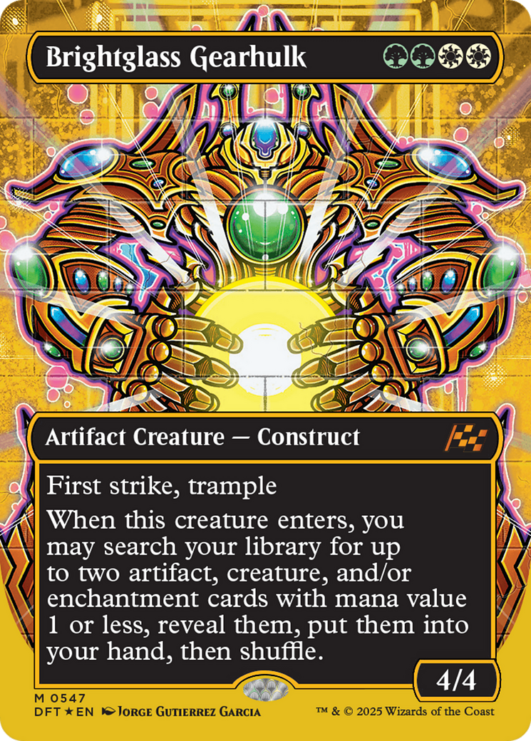 Brightglass Gearhulk (Borderless) (First-Place Foil) [Aetherdrift] | Gaming Infinity