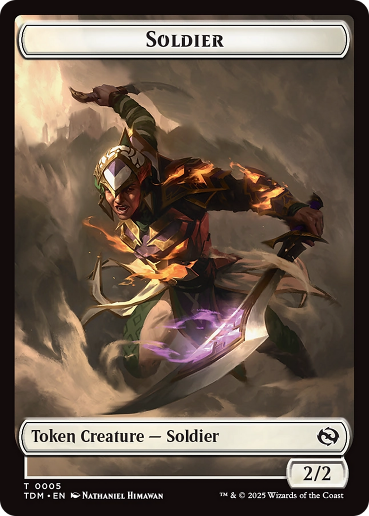 Solider (0004) // Solider (0005) Double-Sided Token [Tarkir: Dragonstorm Tokens] | Gaming Infinity