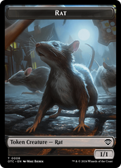 Rat // Blood Double-Sided Token [Outlaws of Thunder Junction Commander Tokens] | Gaming Infinity